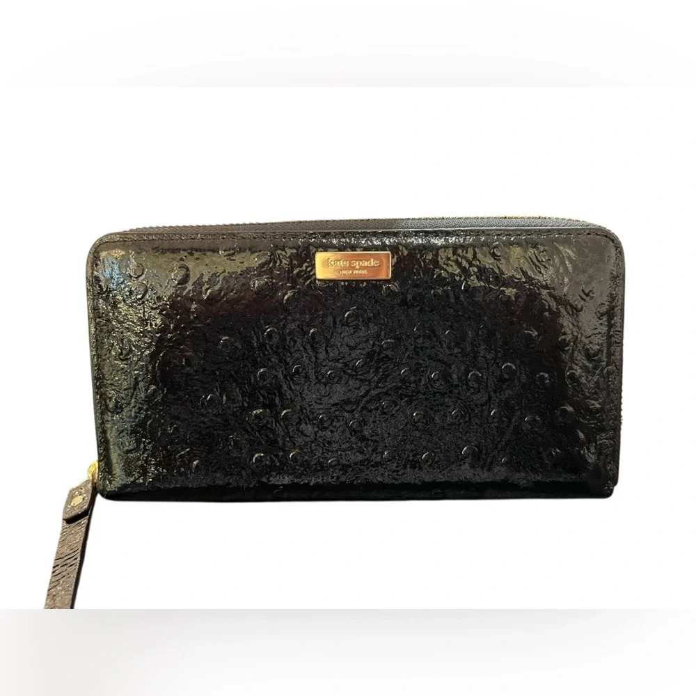 Kate Spade Riverside Street Ostrich Neda‎ Zip Around Wallet